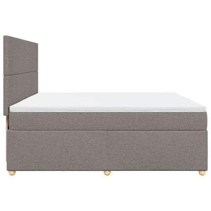 Box Spring Postel S Matrací Taupe 200X200 Cm Textil