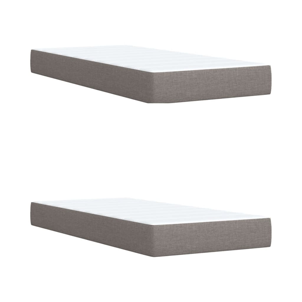Box Spring Postel S Matrací Taupe 200X200 Cm Textil