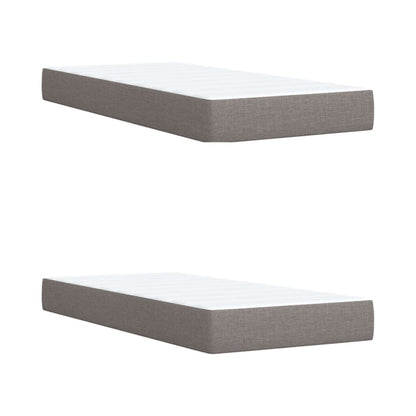 Box Spring Postel S Matrací Taupe 200X200 Cm Textil