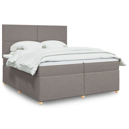 Box Spring Postel S Matrací Taupe 200X200 Cm Textil