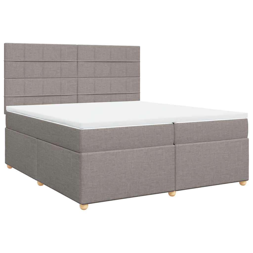 Box Spring Postel S Matrací Taupe 200X200 Cm Textil
