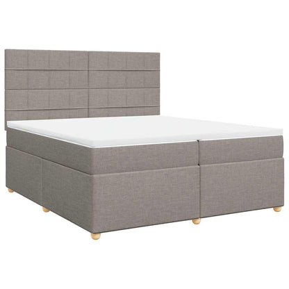 Box Spring Postel S Matrací Taupe 200X200 Cm Textil