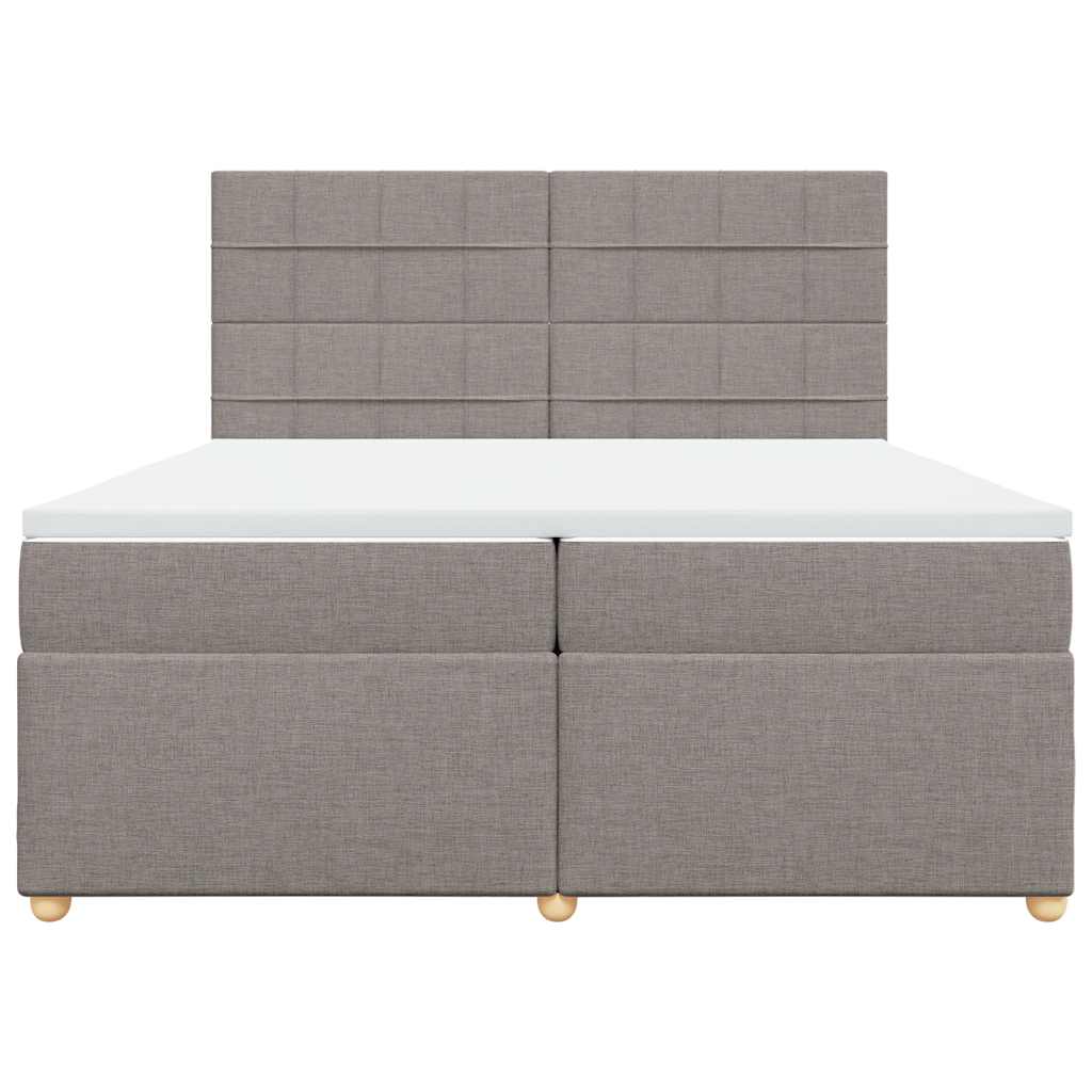 Box Spring Postel S Matrací Taupe 200X200 Cm Textil