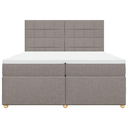 Box Spring Postel S Matrací Taupe 200X200 Cm Textil