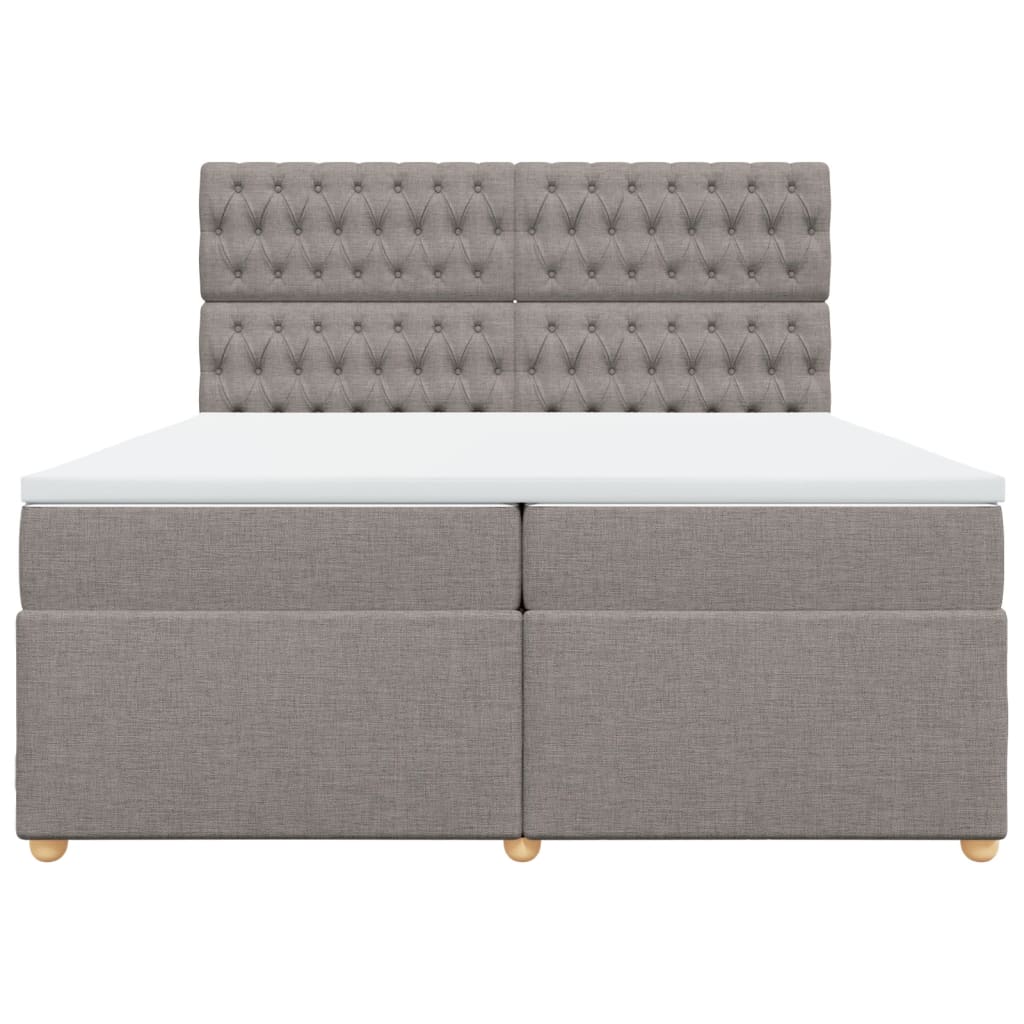 Box Spring Postel S Matrací Taupe 200X200 Cm Textil