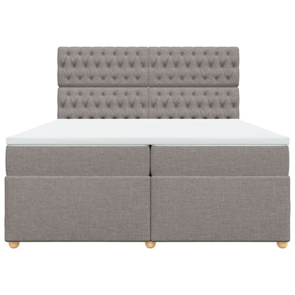 Box Spring Postel S Matrací Taupe 200X200 Cm Textil