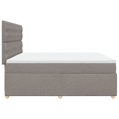 Box Spring Postel S Matrací Taupe 200X200 Cm Textil