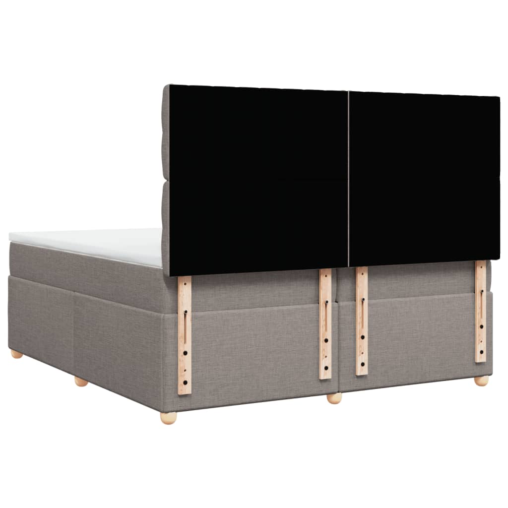 Box Spring Postel S Matrací Taupe 200X200 Cm Textil