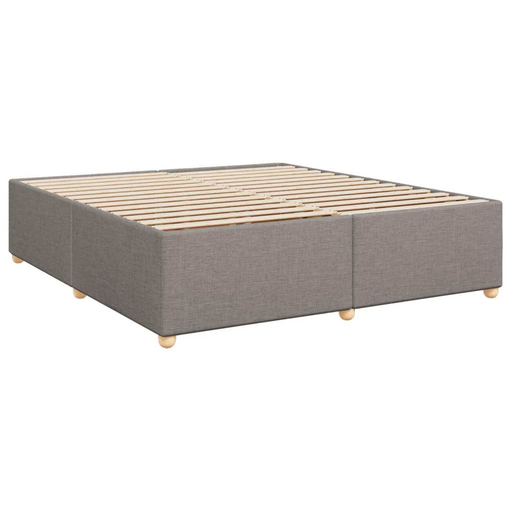 Box Spring Postel S Matrací Taupe 200X200 Cm Textil