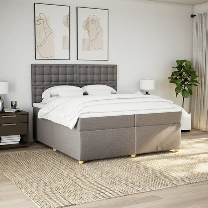 Box Spring Postel S Matrací Taupe 200X200 Cm Textil