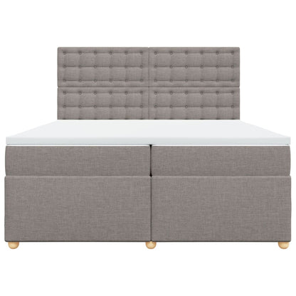Box Spring Postel S Matrací Taupe 200X200 Cm Textil
