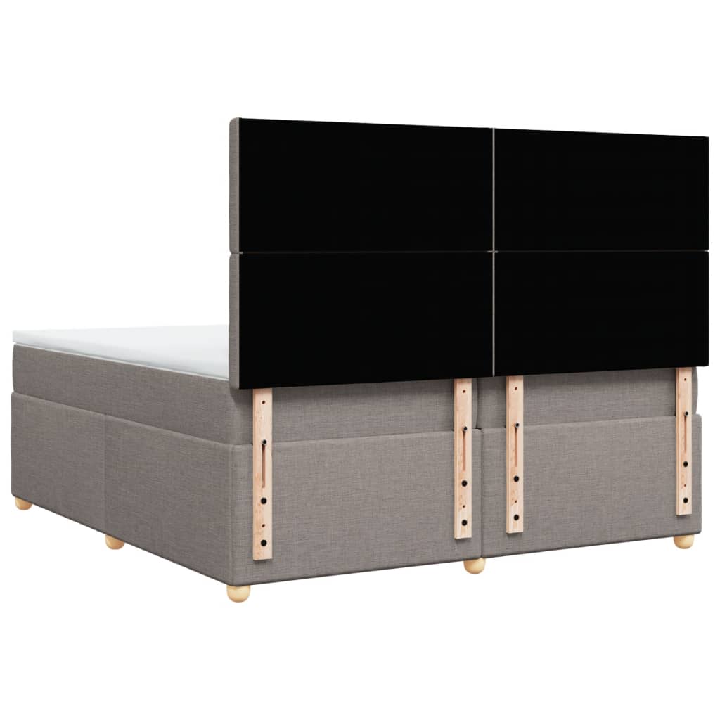 Box Spring Postel S Matrací Taupe 200X200 Cm Textil