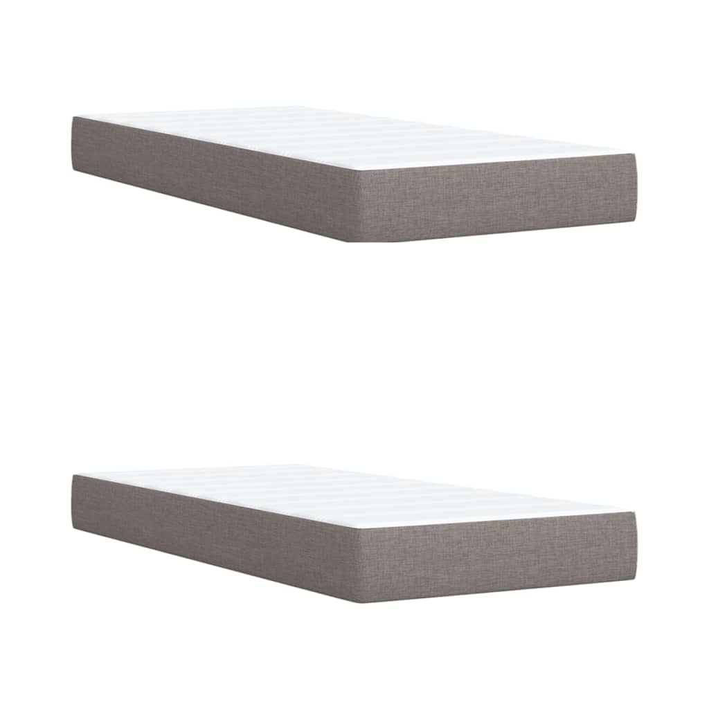 Box Spring Postel S Matrací Taupe 200X200 Cm Textil