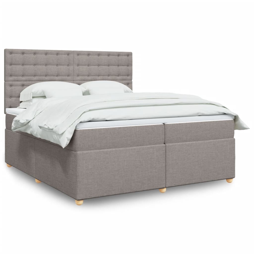 Box Spring Postel S Matrací Taupe 200X200 Cm Textil