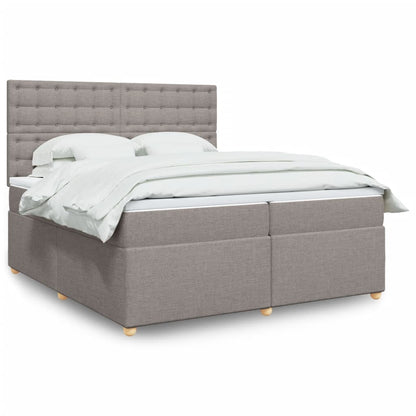 Box Spring Postel S Matrací Taupe 200X200 Cm Textil