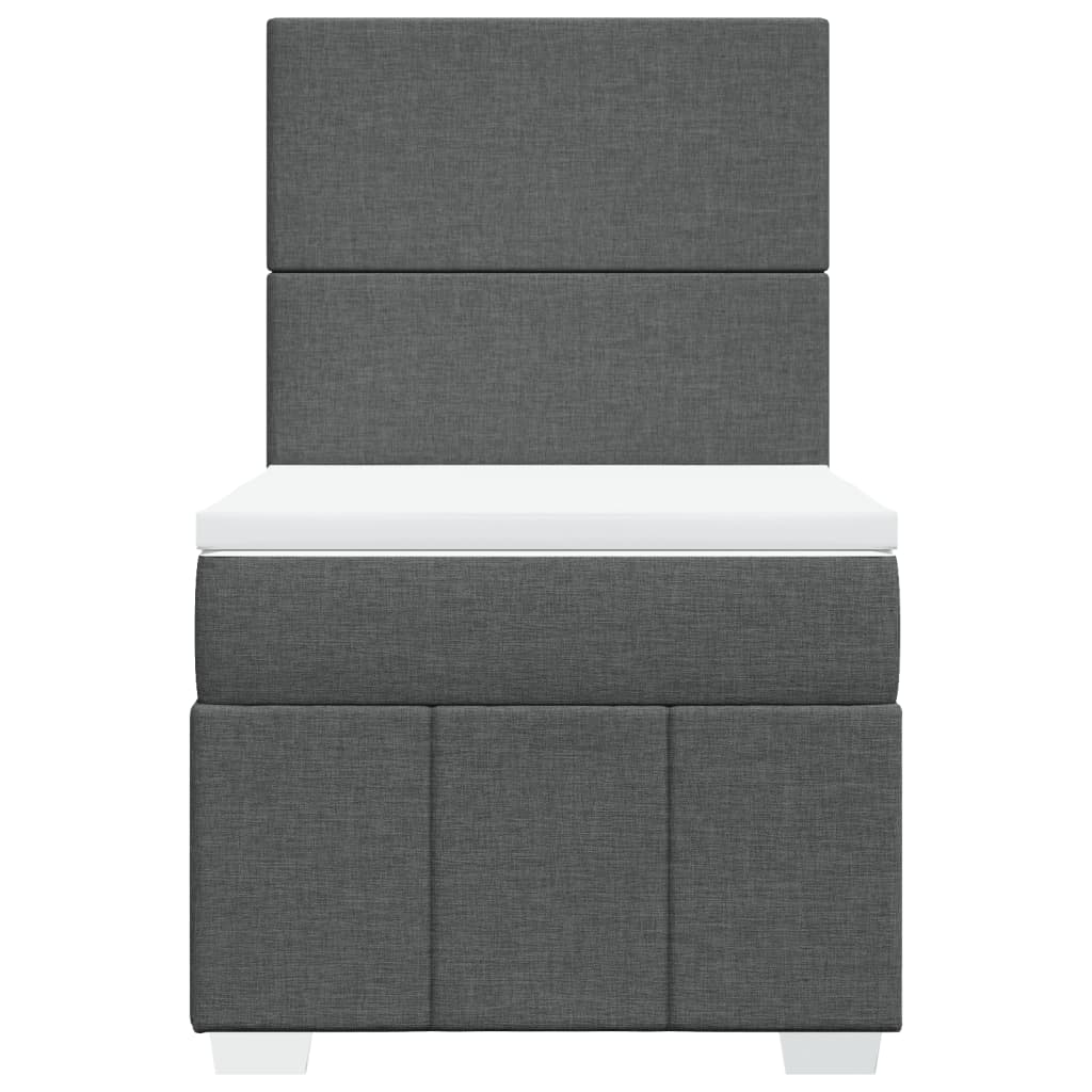 Box Spring Postel S Matrací Tmavě Šedá 80 X 200 Cm Textil