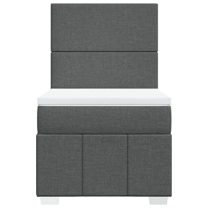 Box Spring Postel S Matrací Tmavě Šedá 80 X 200 Cm Textil