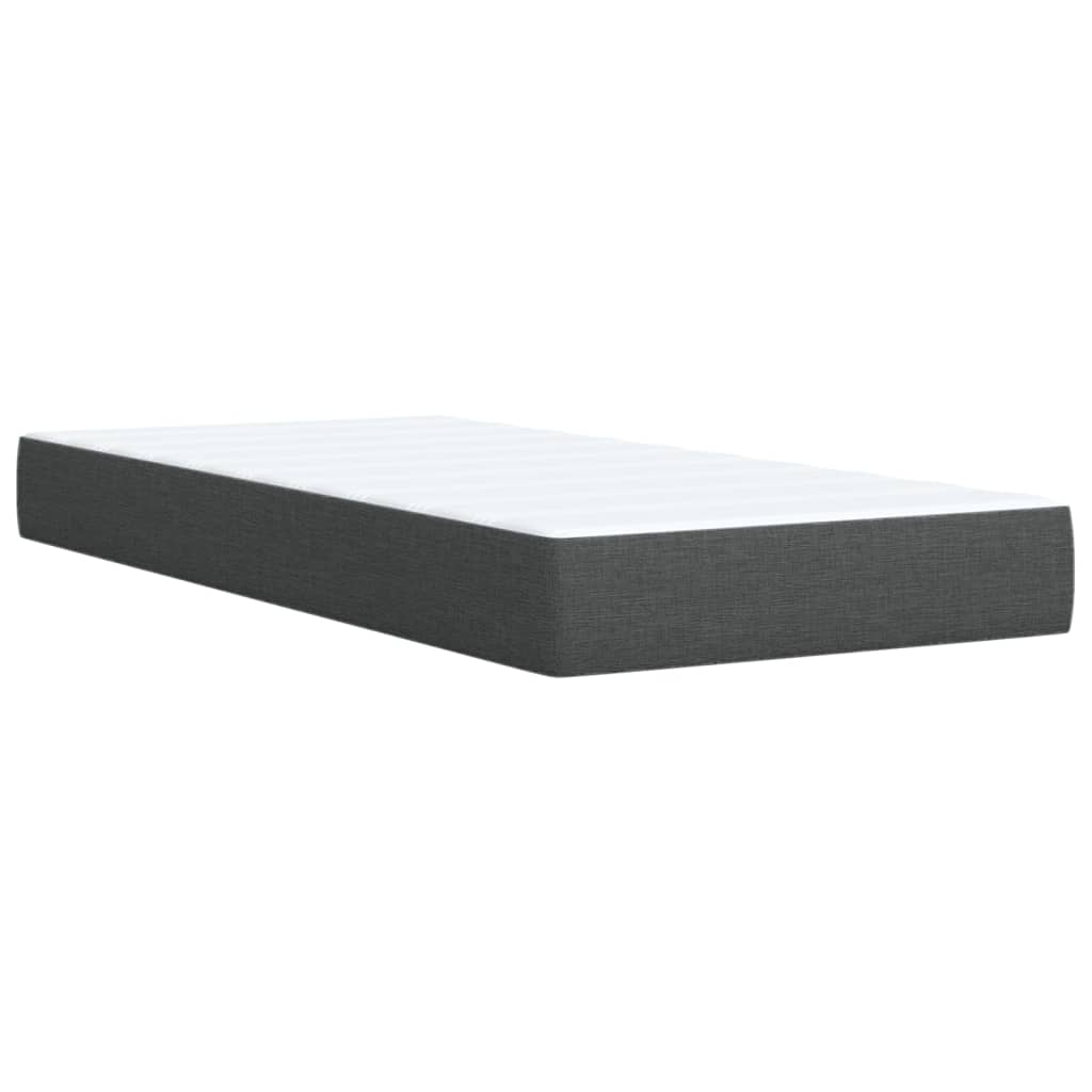 Box Spring Postel S Matrací Tmavě Šedá 80 X 200 Cm Textil