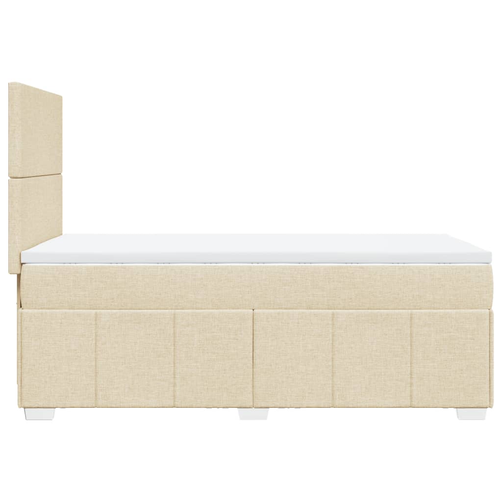 Box Spring Postel S Matrací Krémová 80 X 200 Cm Textil