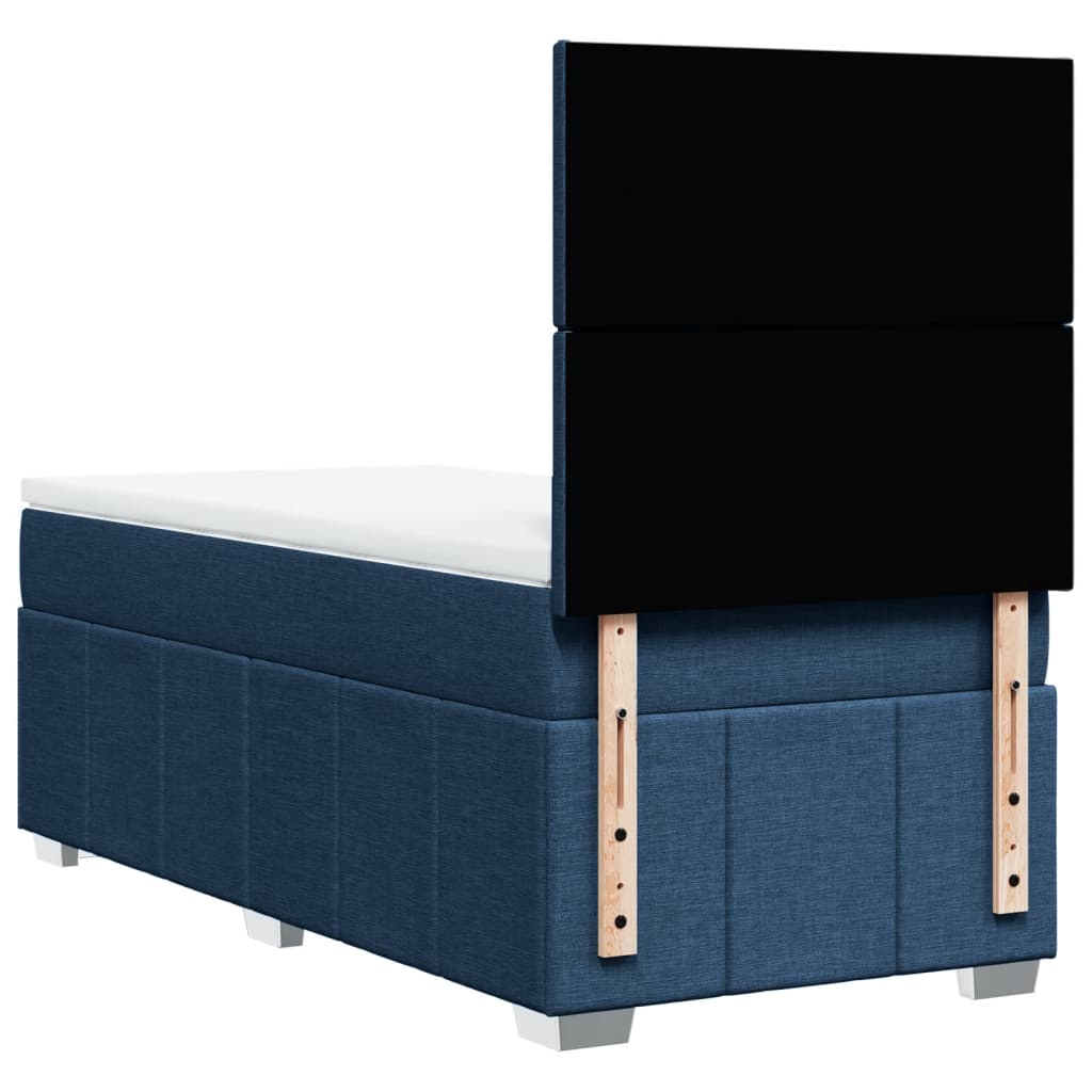 Box Spring Postel S Matrací Modrá 80X200 Cm Textil