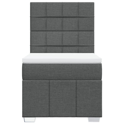 Box Spring Postel S Matrací Tmavě Šedá 80 X 200 Cm Textil