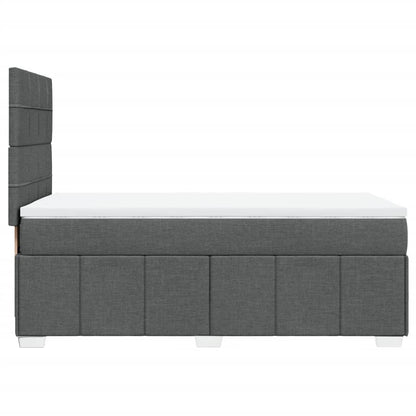Box Spring Postel S Matrací Tmavě Šedá 80 X 200 Cm Textil