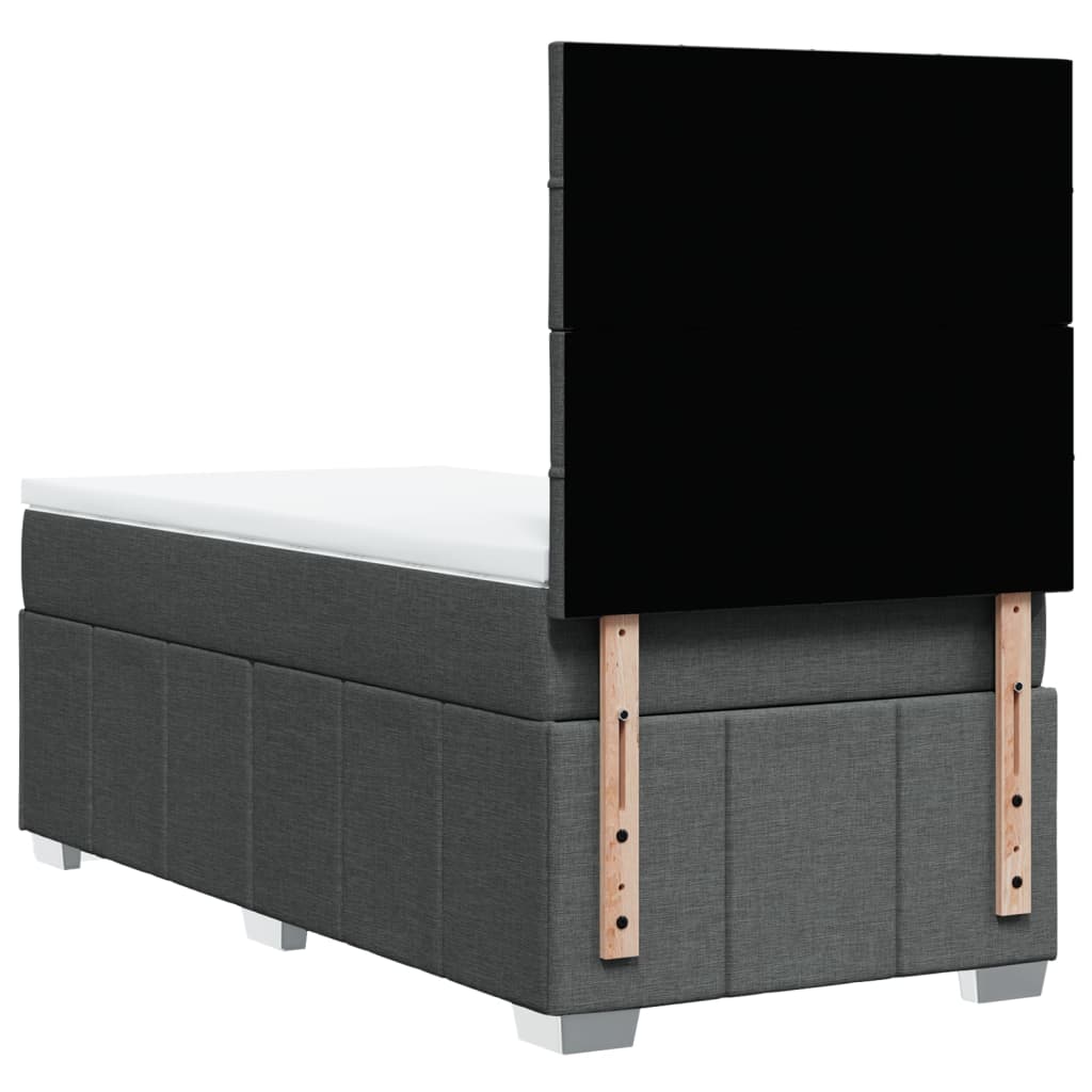 Box Spring Postel S Matrací Tmavě Šedá 80 X 200 Cm Textil