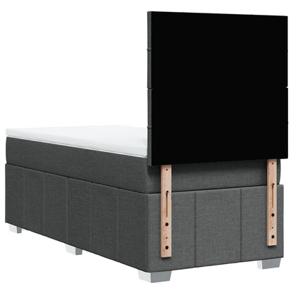 Box Spring Postel S Matrací Tmavě Šedá 80 X 200 Cm Textil