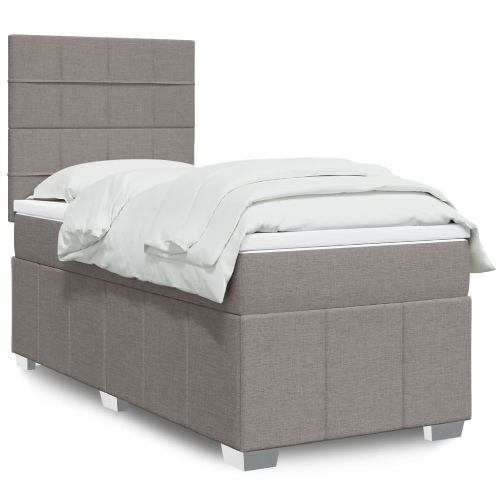 Box Spring Postel S Matrací Textil Taupe