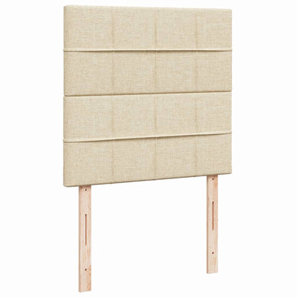 Box Spring Postel S Matrací Krémová 80 X 200 Cm Textil