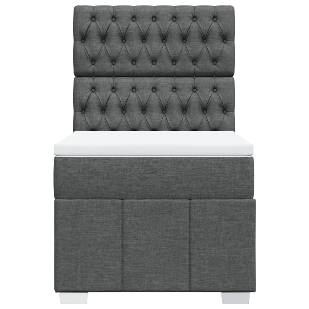 Box Spring Postel S Matrací Tmavě Šedá 80 X 200 Cm Textil