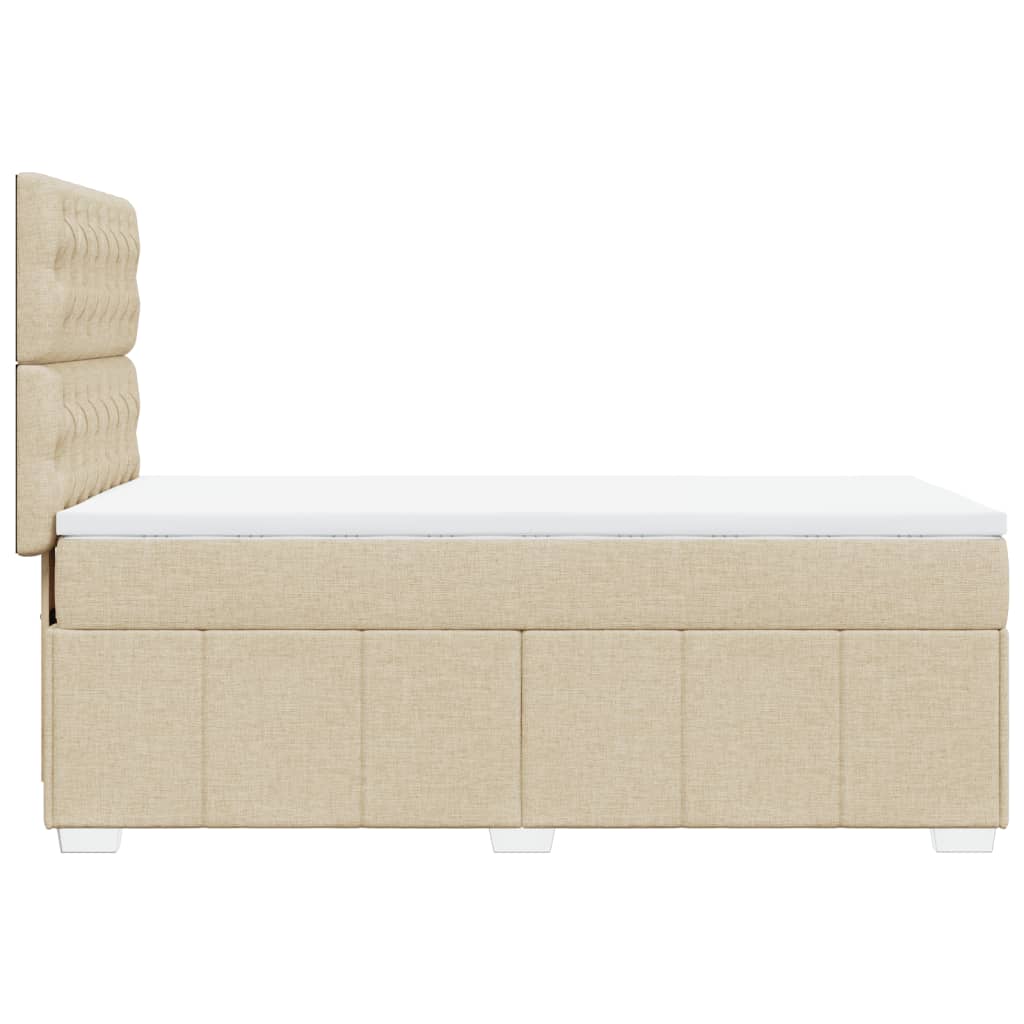 Box Spring Postel S Matrací Krémová 80 X 200 Cm Textil