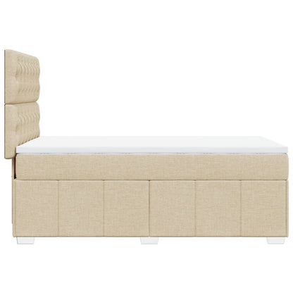 Box Spring Postel S Matrací Krémová 80 X 200 Cm Textil
