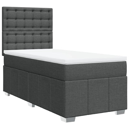 Box Spring Postel S Matrací Tmavě Šedá 80 X 200 Cm Textil