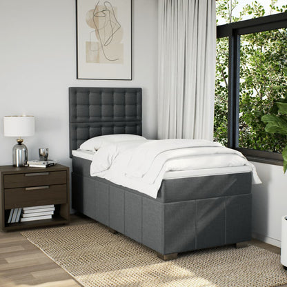 Box Spring Postel S Matrací Tmavě Šedá 80 X 200 Cm Textil