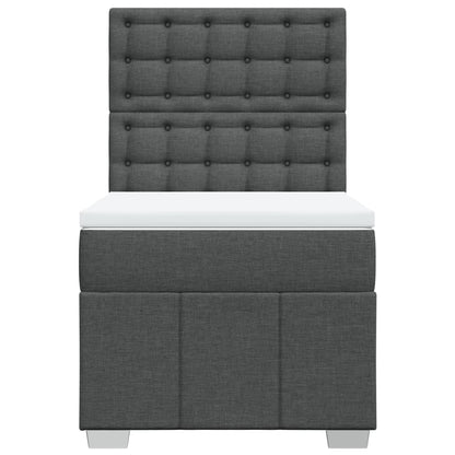 Box Spring Postel S Matrací Tmavě Šedá 80 X 200 Cm Textil