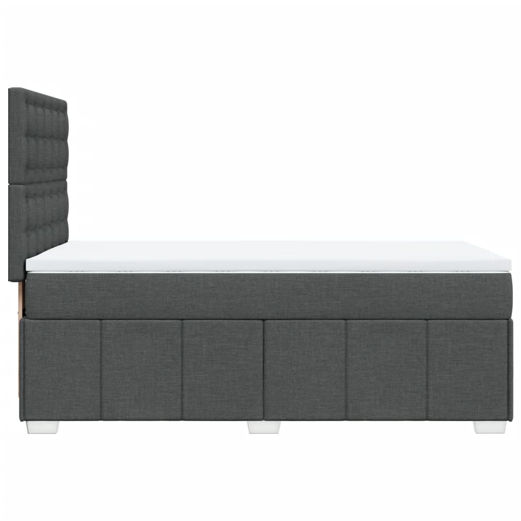 Box Spring Postel S Matrací Tmavě Šedá 80 X 200 Cm Textil