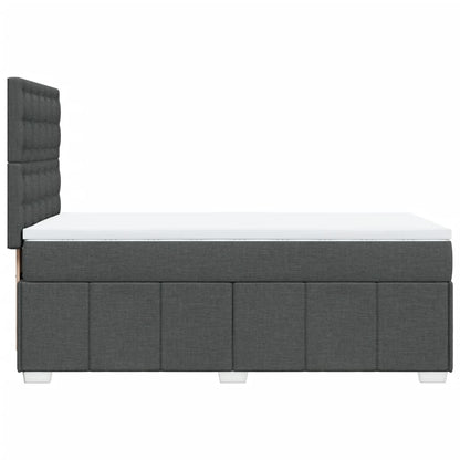 Box Spring Postel S Matrací Tmavě Šedá 80 X 200 Cm Textil