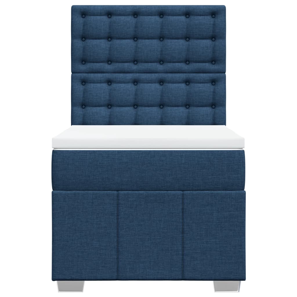 Box Spring Postel S Matrací Modrá 80X200 Cm Textil