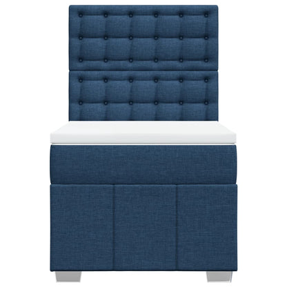 Box Spring Postel S Matrací Modrá 80X200 Cm Textil