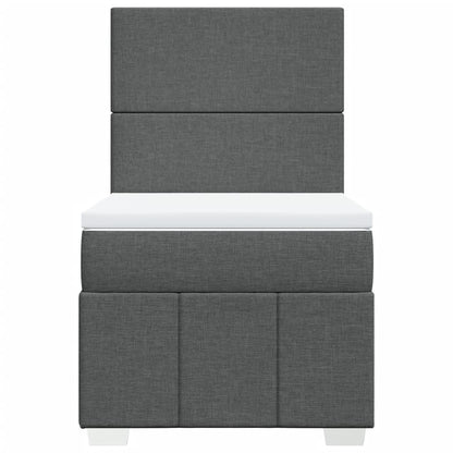 Box Spring Postel S Matrací Tmavě Šedá 90X190 Cm Textil