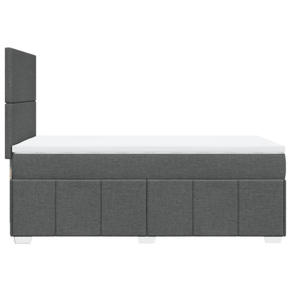 Box Spring Postel S Matrací Tmavě Šedá 90X190 Cm Textil