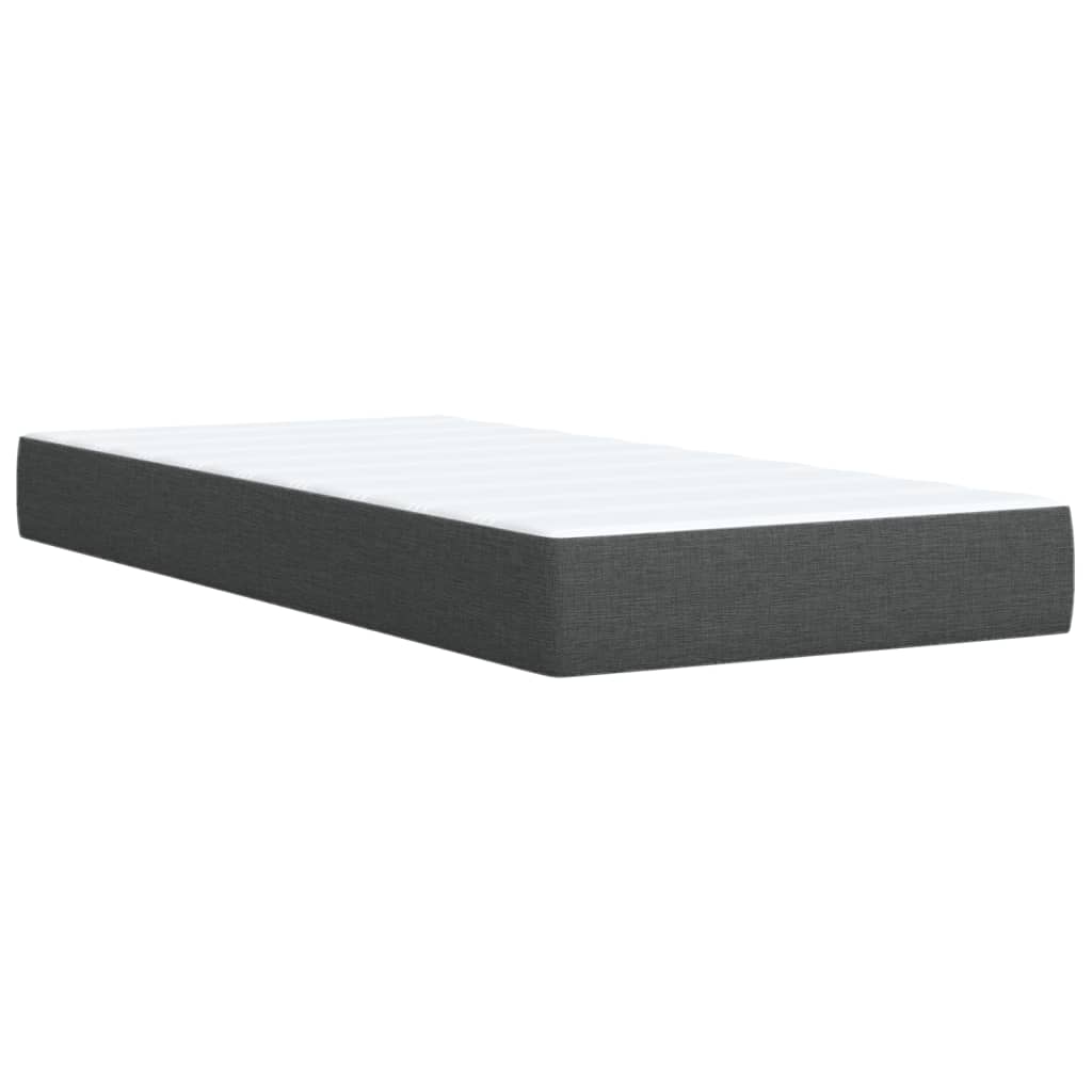 Box Spring Postel S Matrací Tmavě Šedá 90X190 Cm Textil