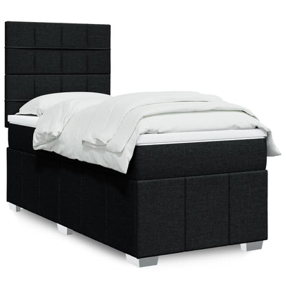Box Spring Postel S Matrací Černá Textil Černá