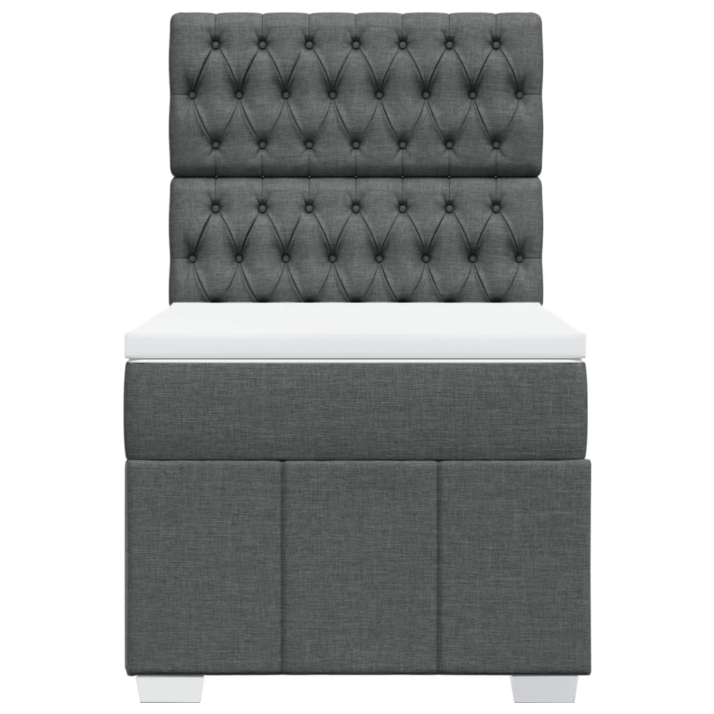 Box Spring Postel S Matrací Tmavě Šedá 90X190 Cm Textil