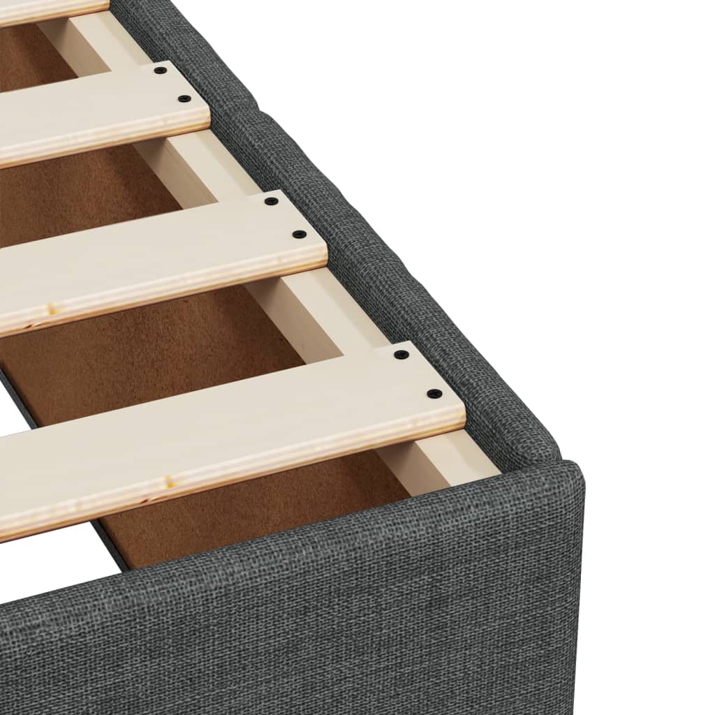 Box Spring Postel S Matrací Tmavě Šedá 90X190 Cm Textil