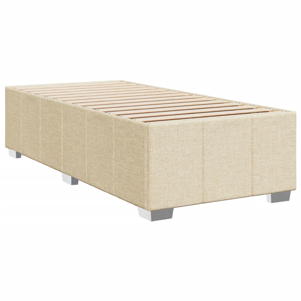 Box Spring Postel S Matrací Krémová 90X190 Cm Textil
