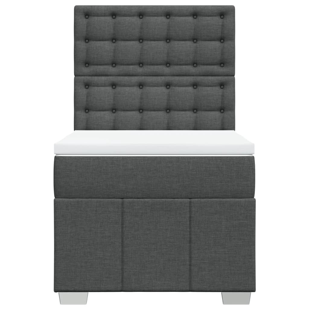 Box Spring Postel S Matrací Tmavě Šedá 90X190 Cm Textil