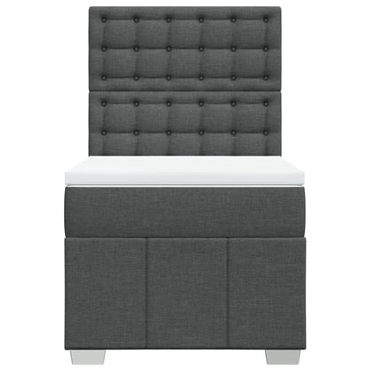 Box Spring Postel S Matrací Tmavě Šedá 90X190 Cm Textil