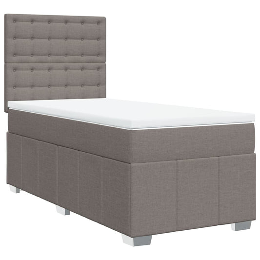 Box Spring Postel S Matrací Textil Taupe